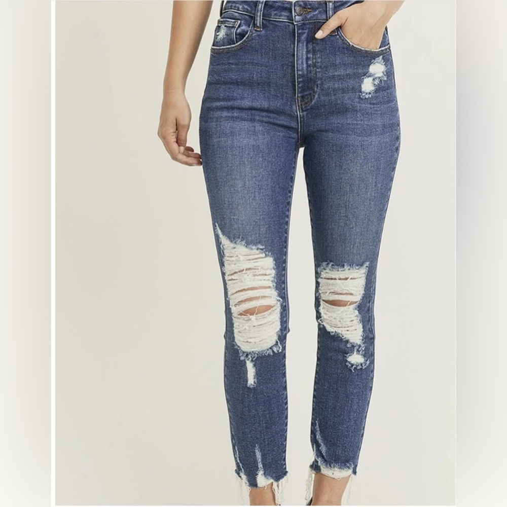 Distressed Blue Jeans